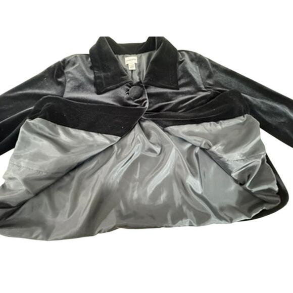 "CHICOS" Black Velvet Cardigan/Blazer Large BUttons Y2K Vintage Cropped Formal - Picture 8 of 9